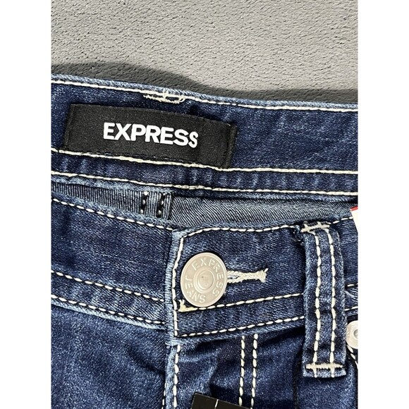 Express Jeans Low Rise Legging Size 4 Womens Medium Wash Blue Denim - Picture 8 of 12